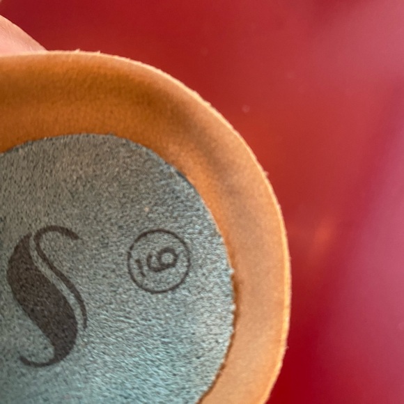 Platform Seude Sandals Slides Seafoam Green Studded Rivets Size 9 so comfy! - Picture 8 of 8